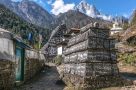 Mani stones on trail from Lukla to Monjo. Image by R Walls