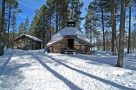 Log cabins in Lapland wilderness