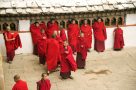 Gathering of monks in Bhutanese dzong