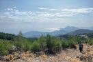 View of mountains seen whilst on the walk to Olympos summit