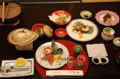 Traditional Japanese meal at a minshuku
