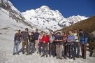 Descent from Annapurna Base Camp, Annapurna South behind. Image by M Robertson