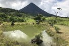 Lake with view of Arenal Volcano at Arenal 1968 Park near La Fortuna