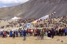 Raising the flagpole at the Saga Dawa Festival