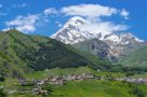 Views of Mount Kazbek in Georgia